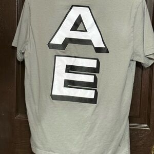 American Eagle Outfitters Gray Tee with Bold AE Design